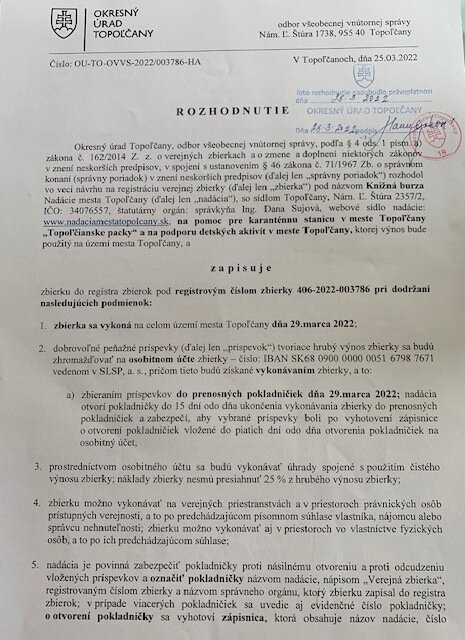 Rozhodnutie o zapísaní zbierky